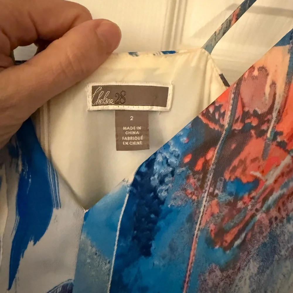 Chelsea28 Blue and White Abstract Mini Dress - Picture 2 of 4